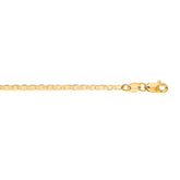 10K Yellow Gold 1.7mm Mariner 24 Chain with Lobster Lock